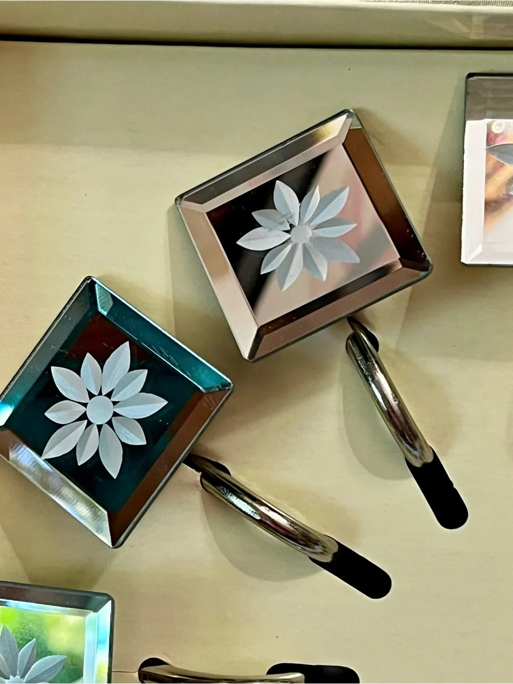 Shower Hooks Etched Mirrors New in Box